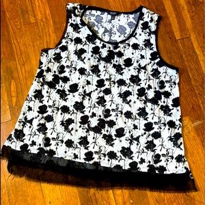 Black and gray with black flowers.